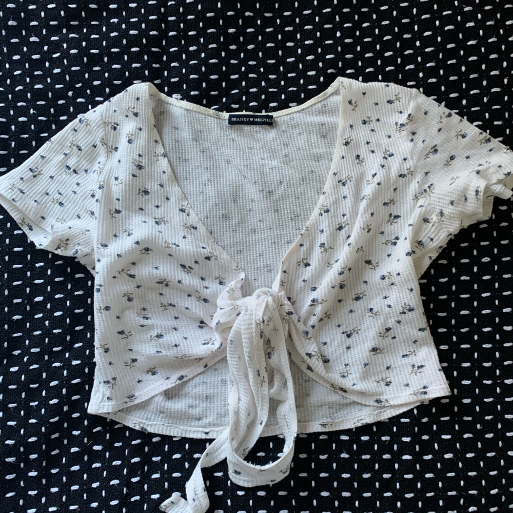 Brandy Rae thermal wrap tie tee
